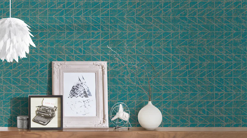 papier peint en vinyle bleu moderne rayures classiques origine ethnique 744