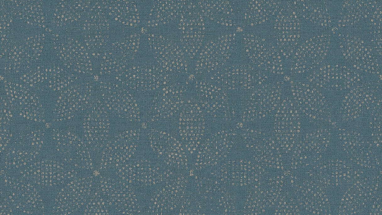 Vinyl wallpaper blue retro vintage ornaments dots Ethnic Origin 762