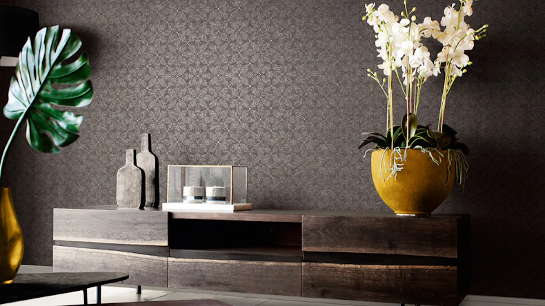 papier peint Origine ethnique A.S. Création ornements noir métallique 763