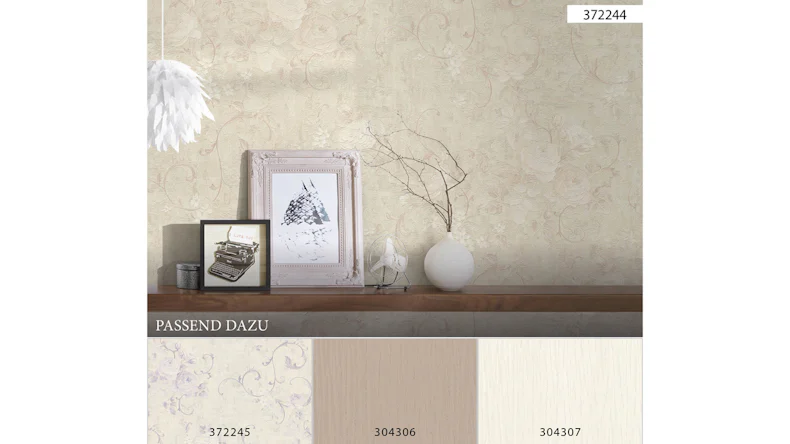 Papier peint vinyle gris rétro fleurs classiques & nature romantico 244