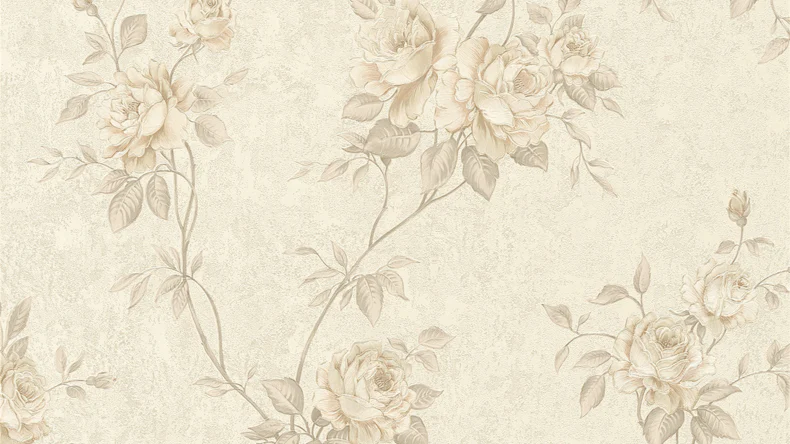 Papier peint vinyle brun rétro fleurs classiques & nature romantico 263