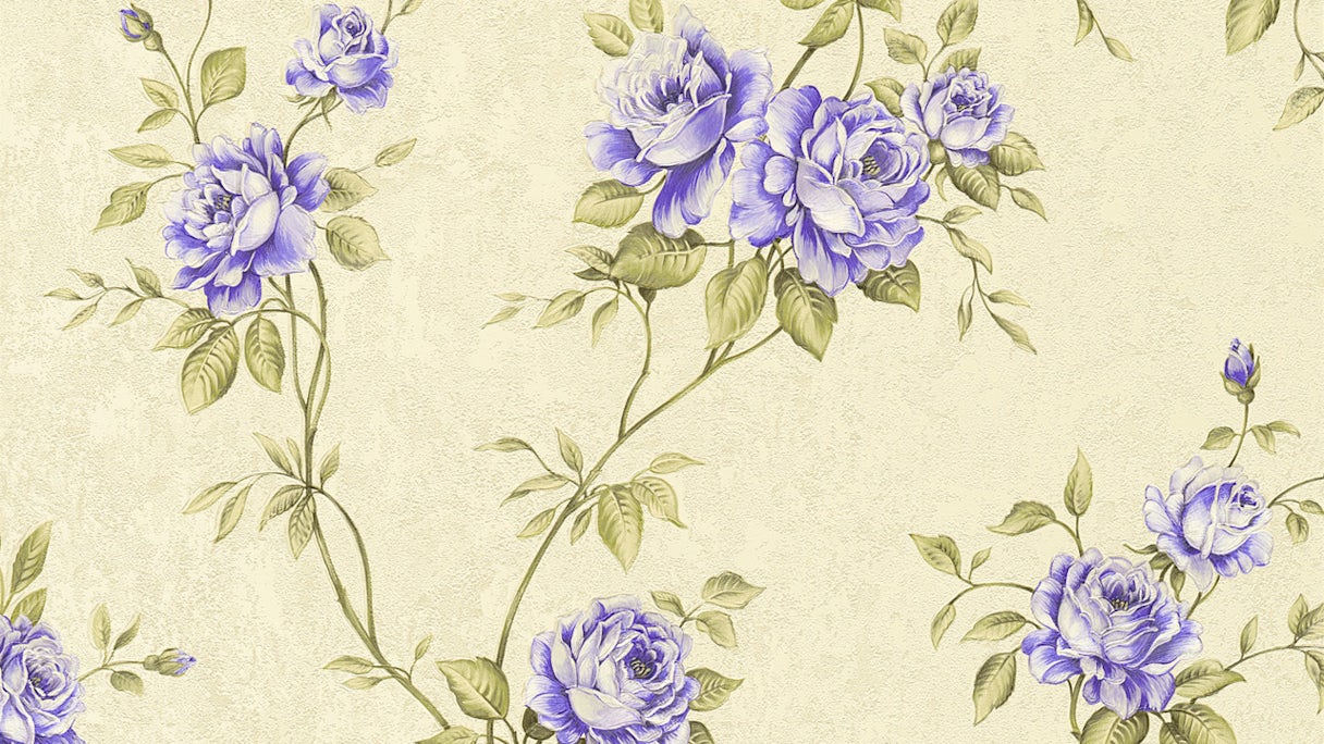 Papier peint vinyle violet moderne rétro fleurs & nature romantico 265