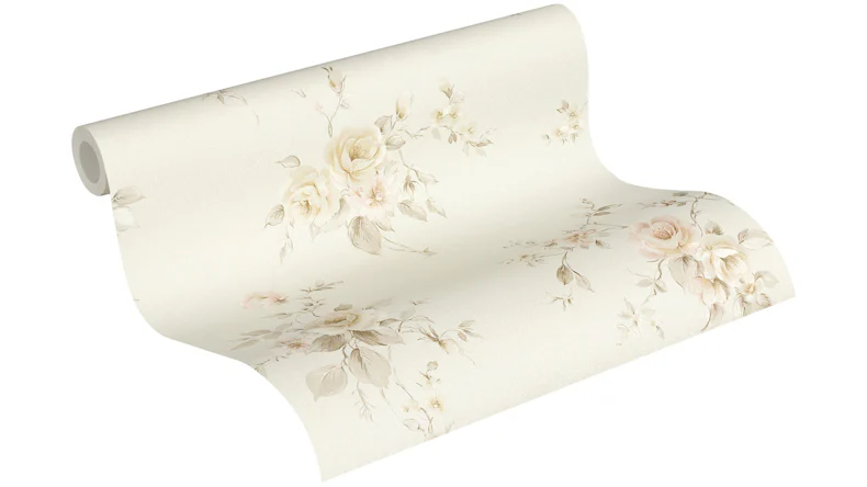 papier peint en vinyle beige moderne fleurs classiques & nature romantico 338