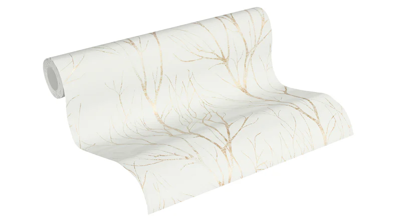 Vinyltapete Blooming A.S. Création Vintage Creme Beige Metallic 603