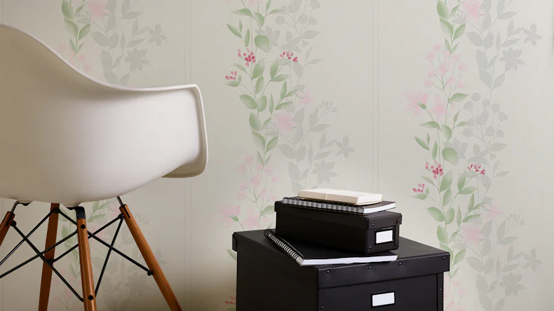 Carta da parati in vinile Blooming A.S. Création Vintage Bianco Verde Rosa 661