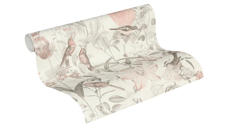 Papier peint maison de campagne Exotic Life A.S. Création country style gris rose 762