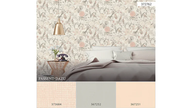 Papier peint maison de campagne Exotic Life A.S. Création country style gris rose 762