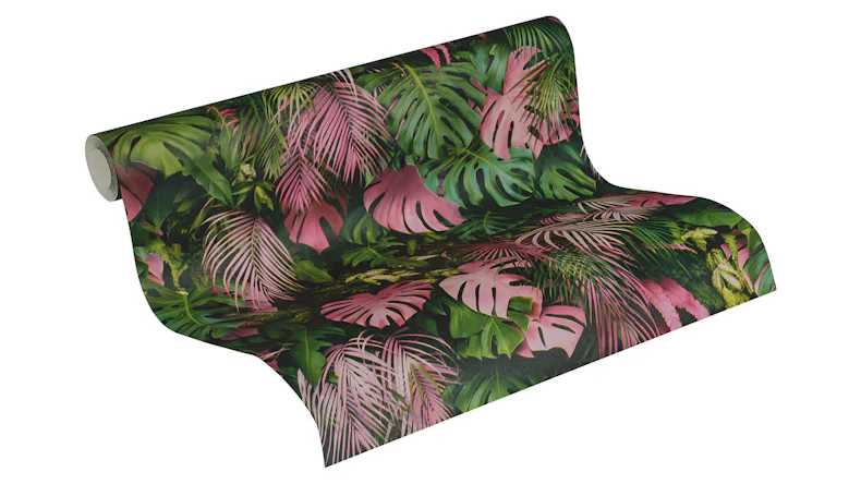 Papier peint vinyle Greenery A.S. Création modern green pink 801