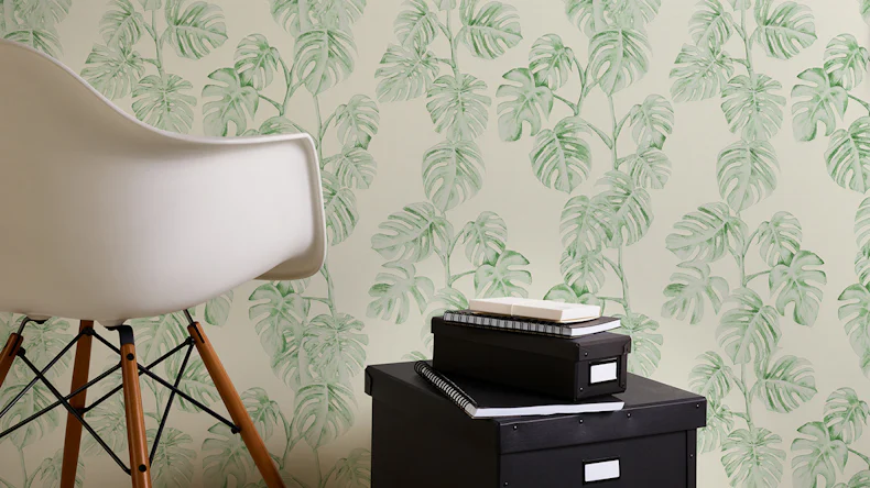 Papier peint vinyle Greenery A.S. Création modern green white 813