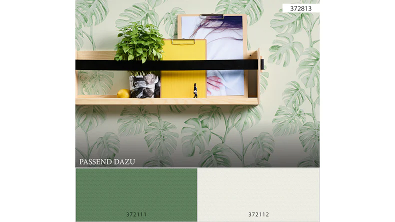 Papier peint vinyle Greenery A.S. Création modern green white 813