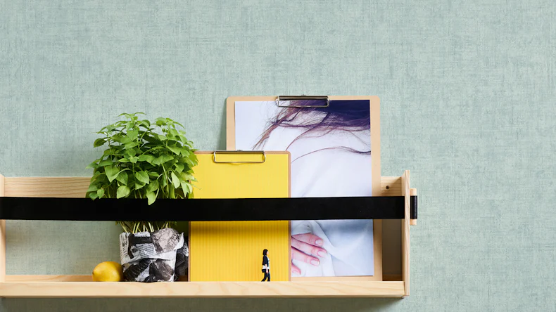 Vinyltapete blau Modern Klassisch Uni Greenery 345
