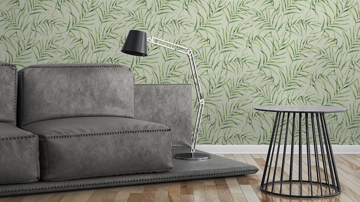 vinyl wallpaper green modern classic flowers & nature Greenery 353