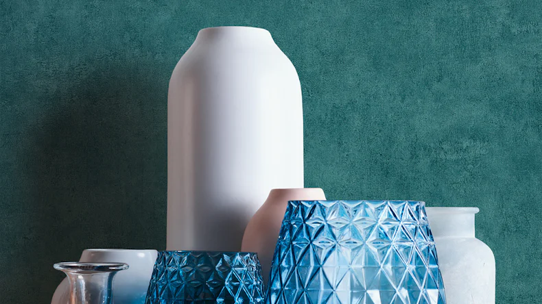 papier peint en vinyle bleu moderne classique uni Sumatra 709