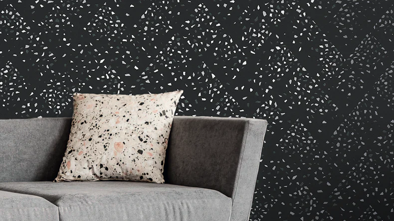 Vinyltapete New Walls 50's Glam Livingwalls Retro Schwarz Metallic Grau 945