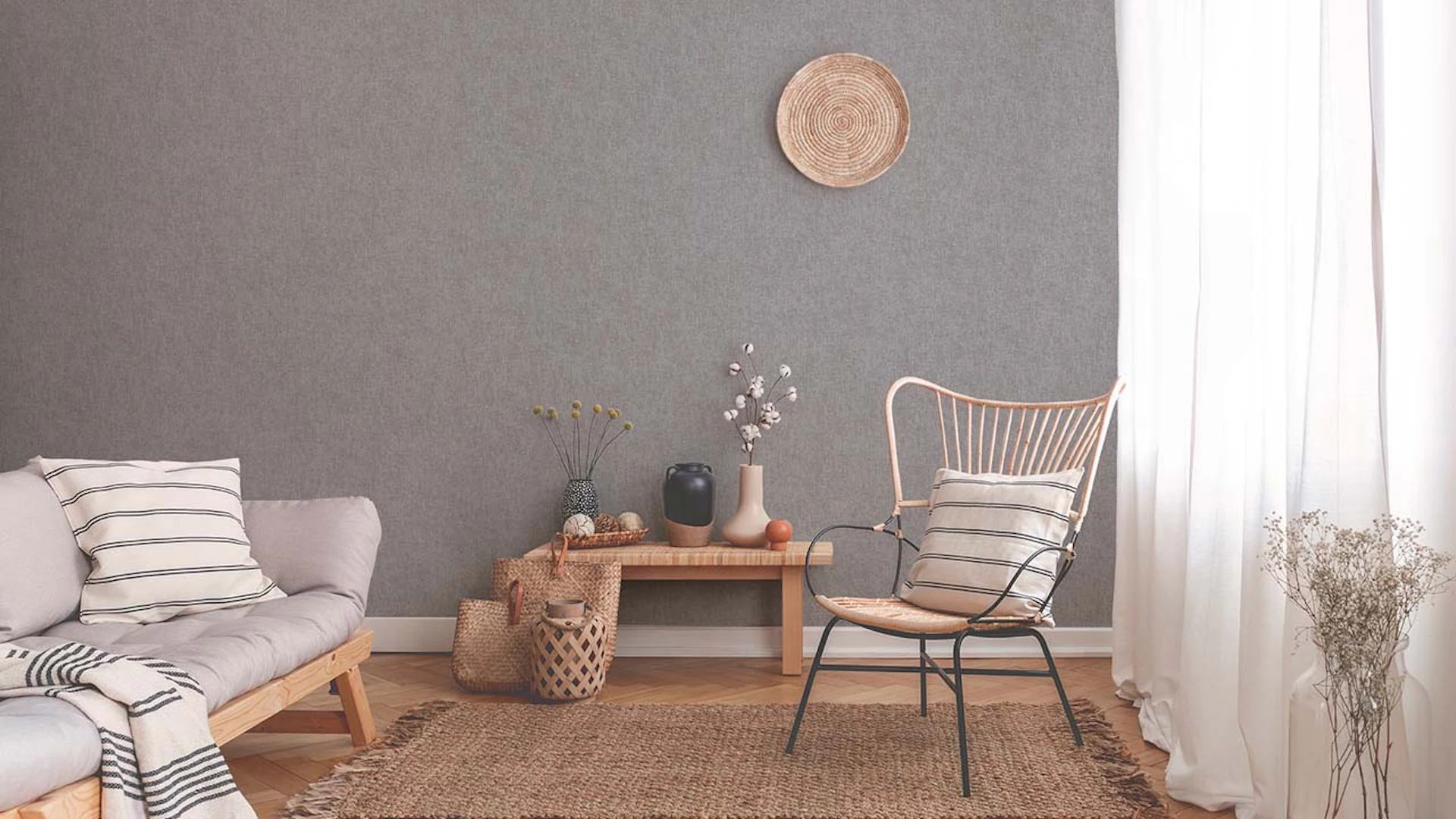 vinyl wallpaper grey modern plains New Walls 951