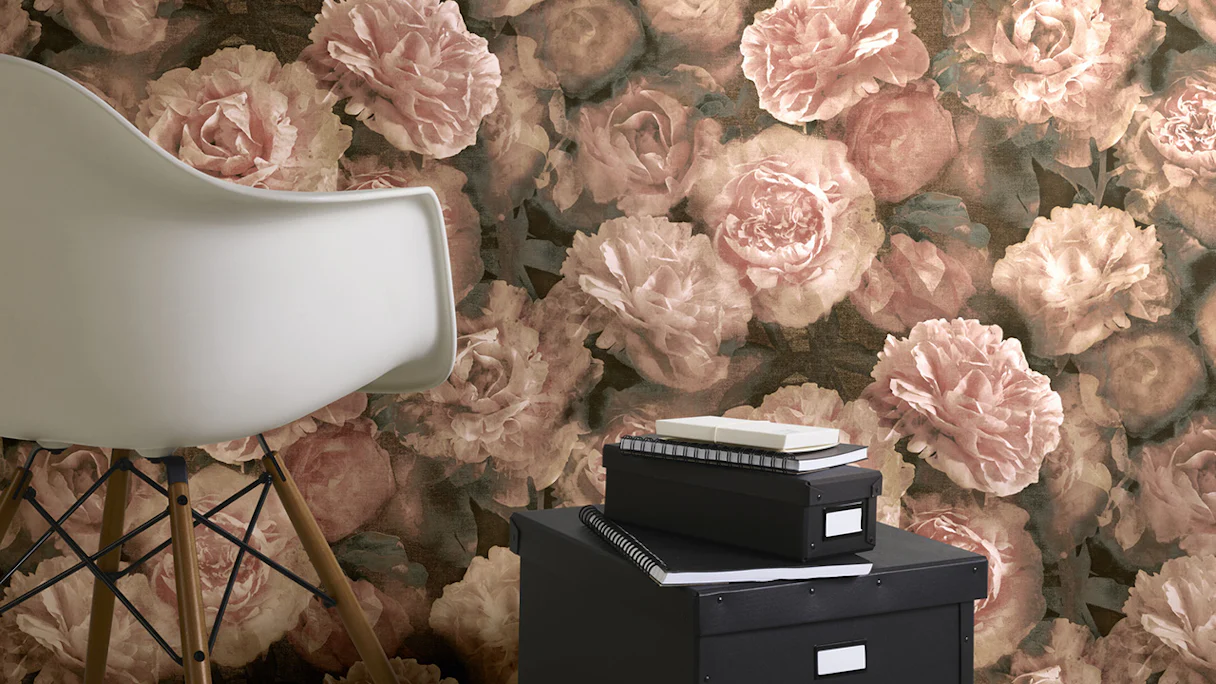Vinyl wallpaper new pad 2.0 Edition 2 Romantic Flowery A.S. Création country style Red Black Pink 022