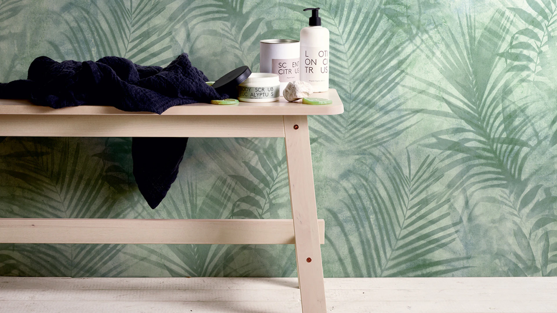 Vinyl wallpaper new pad 2.0 Edition 2 Tropical Concret A.S. Création modern country style Green Grey 111