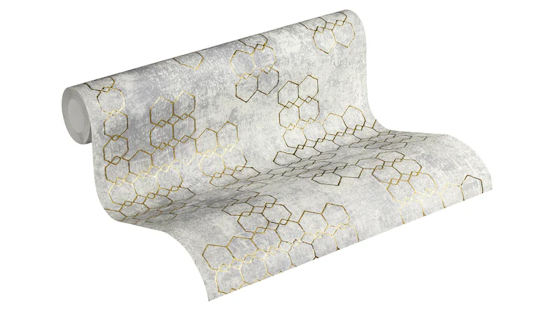 Vinyltapete New Walls Urban Grace Livingwalls Modern Grau Metallic 244