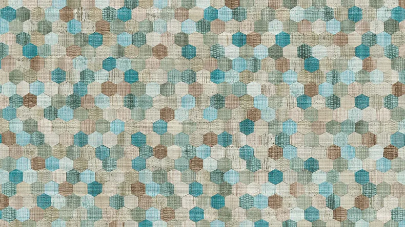 Vinyltapete blau Modern Retro Blumen & Natur Bilder Asian Fusion 632