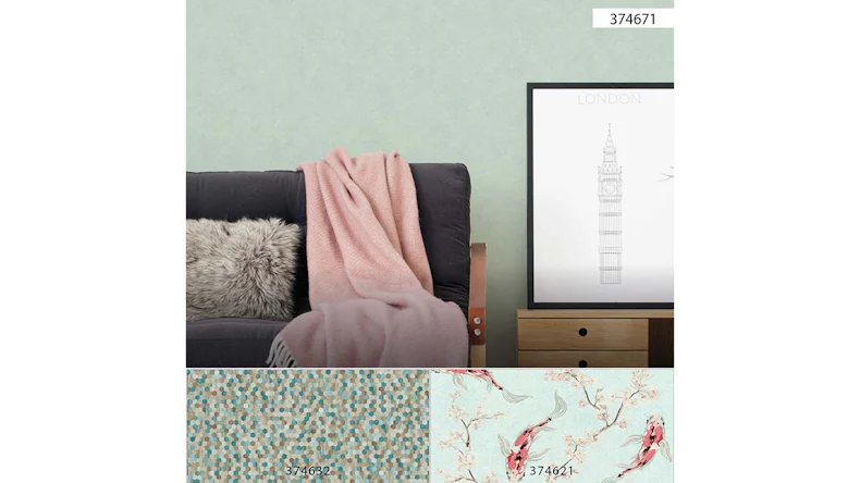 Vinyltapete blau Modern Uni Asian Fusion 671