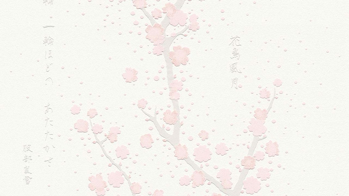 Vinyltapete weiß Modern Retro Blumen & Natur Bilder Asian Fusion 691