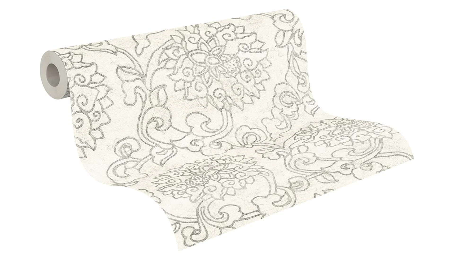 Papier peint vinyle blanc moderne rétro fleurs & nature Asian Fusion 702