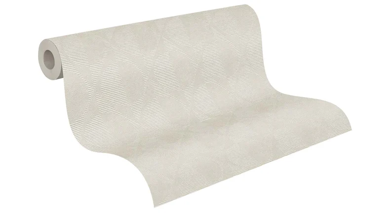 Vinyltapete beige Modern Retro Ornamente Streifen Pop Style 782