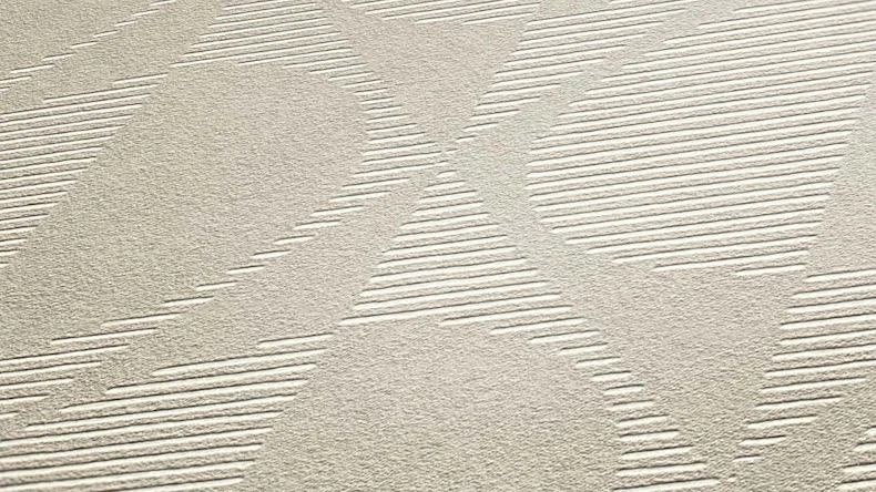 Vinyltapete beige Modern Retro Ornamente Streifen Pop Style 782