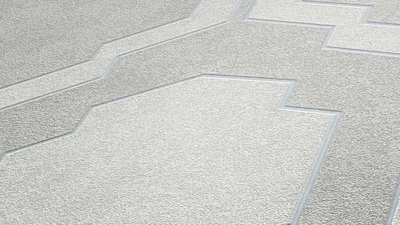 Vinyltapete grau Modern Retro Ornamente Streifen Pop Style 792