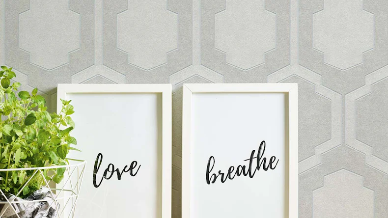 Vinyltapete grau Modern Retro Ornamente Streifen Pop Style 792