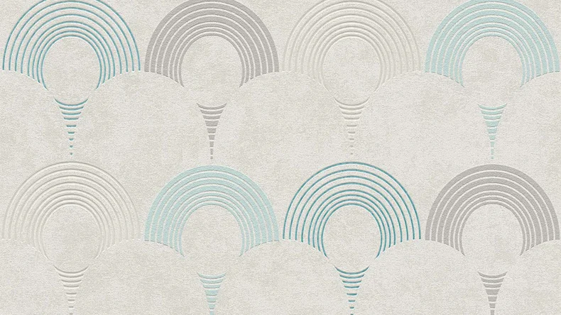 Vinyltapete grau Modern Retro Ornamente Streifen Pop Style 804