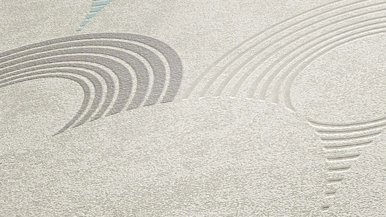 Vinyltapete grau Modern Retro Ornamente Streifen Pop Style 804