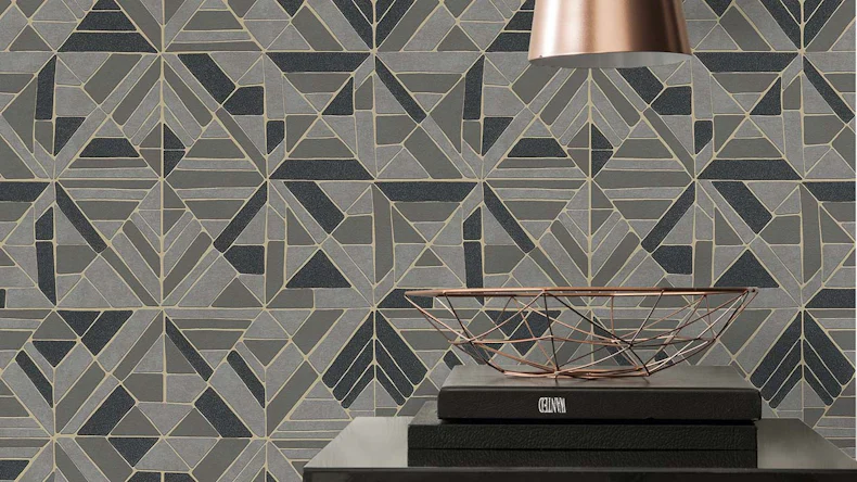 Vinyltapete braun Modern Retro Ornamente Streifen Pop Style 814