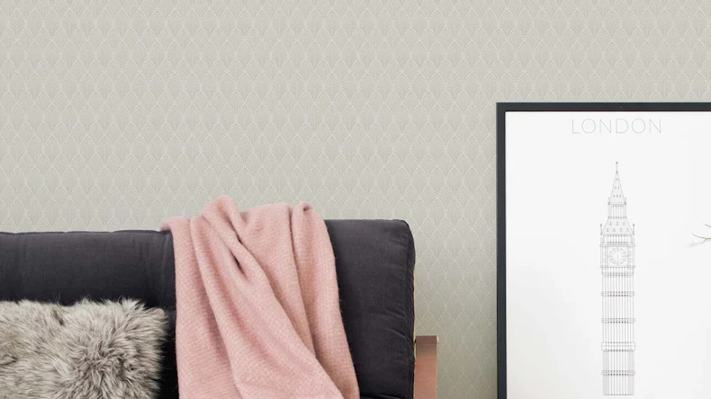 Vinyltapete weiß Modern Retro Ornamente Streifen Pop Style 841