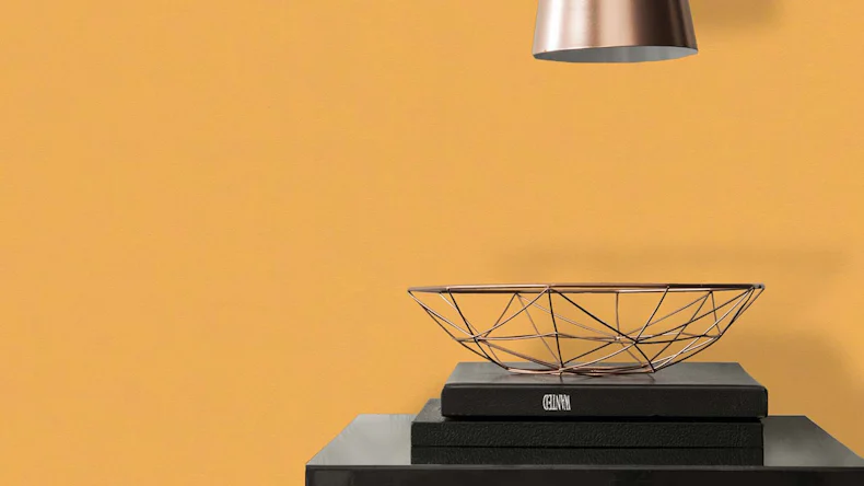 Vinyltapete orange Modern Uni Pop Style 001