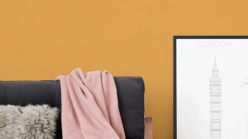 Vinyltapete orange Modern Uni Pop Style 001