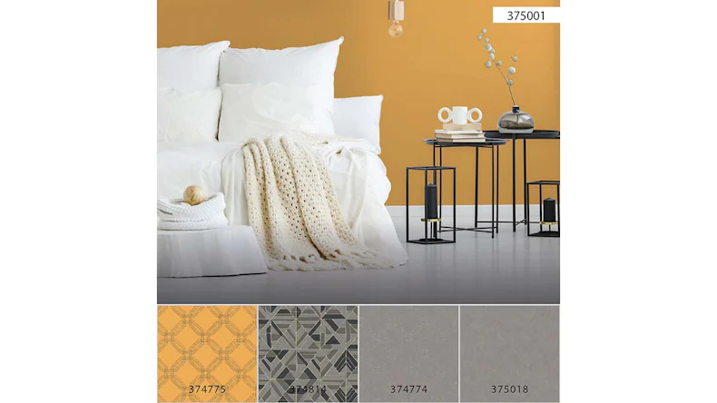 Vinyltapete orange Modern Uni Pop Style 001