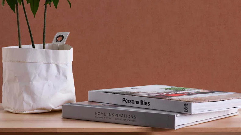 carta da parati in vinile arancione moderno retrò uni geo nordic 367