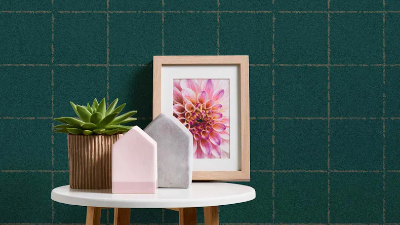 carta da parati in vinile verde moderno retrò a strisce Nuova Eleganza 511