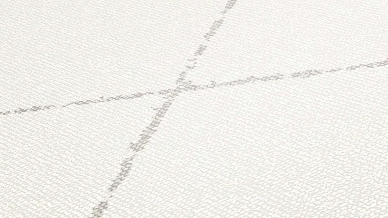 Carta da parati in vinile bianco moderno retrò a strisce Nuova Eleganza 515