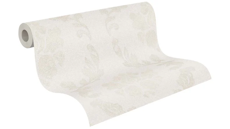 carta da parati in vinile beige fiori moderni e ornamenti naturali New Elegance 521