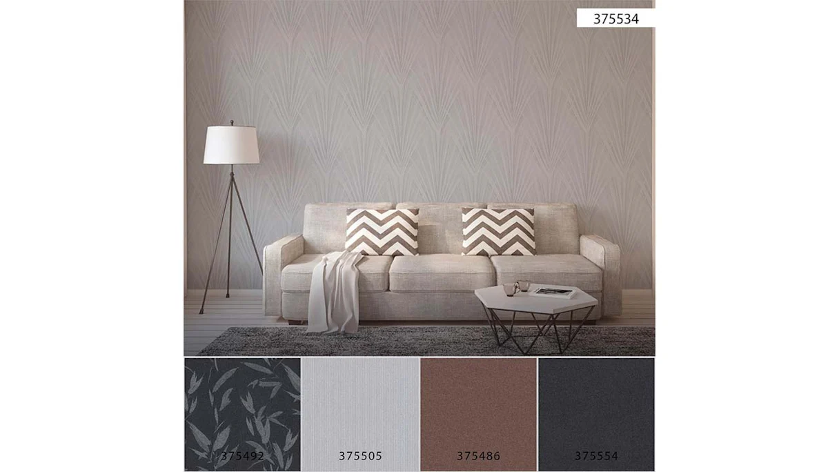 vinyl wallpaper grey modern flowers & nature New Elegance 534