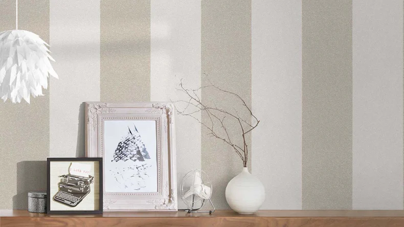 carta da parati in vinile beige strisce moderne New Elegance 543