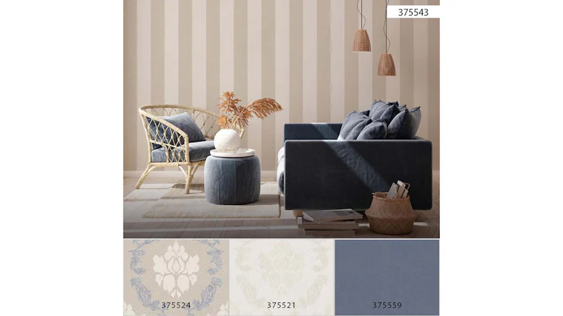 carta da parati in vinile beige strisce moderne New Elegance 543