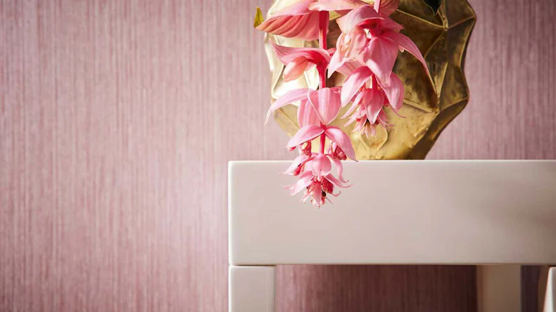 Vliestapete VILLA Uni Klassisch Rosa 595