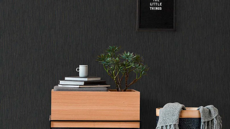 Vliestapete VILLA Uni Klassisch Schwarz 598