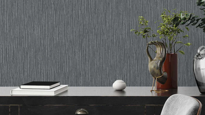 Vliestapete VILLA Uni Klassisch Schwarz 599