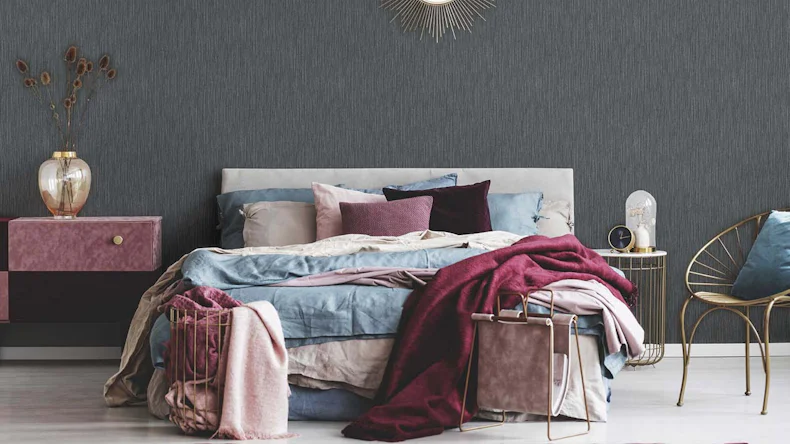 Vliestapete VILLA Uni Klassisch Schwarz 599