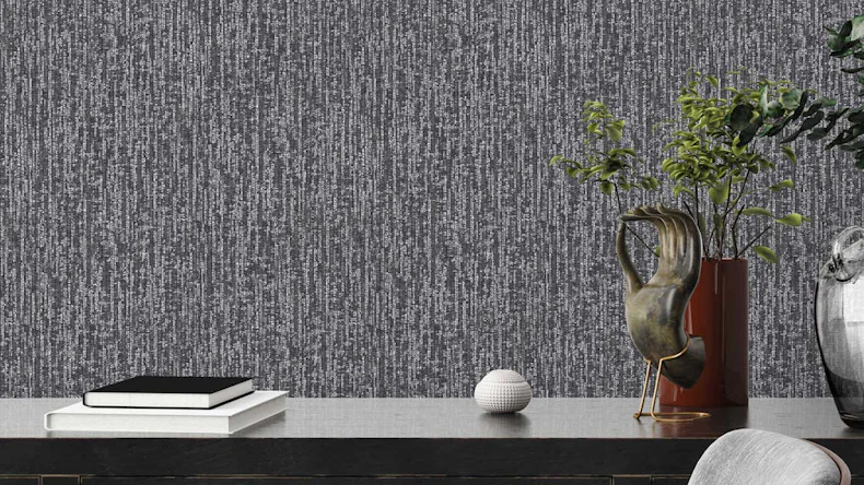 Vliestapete VILLA Uni Klassisch Schwarz 607