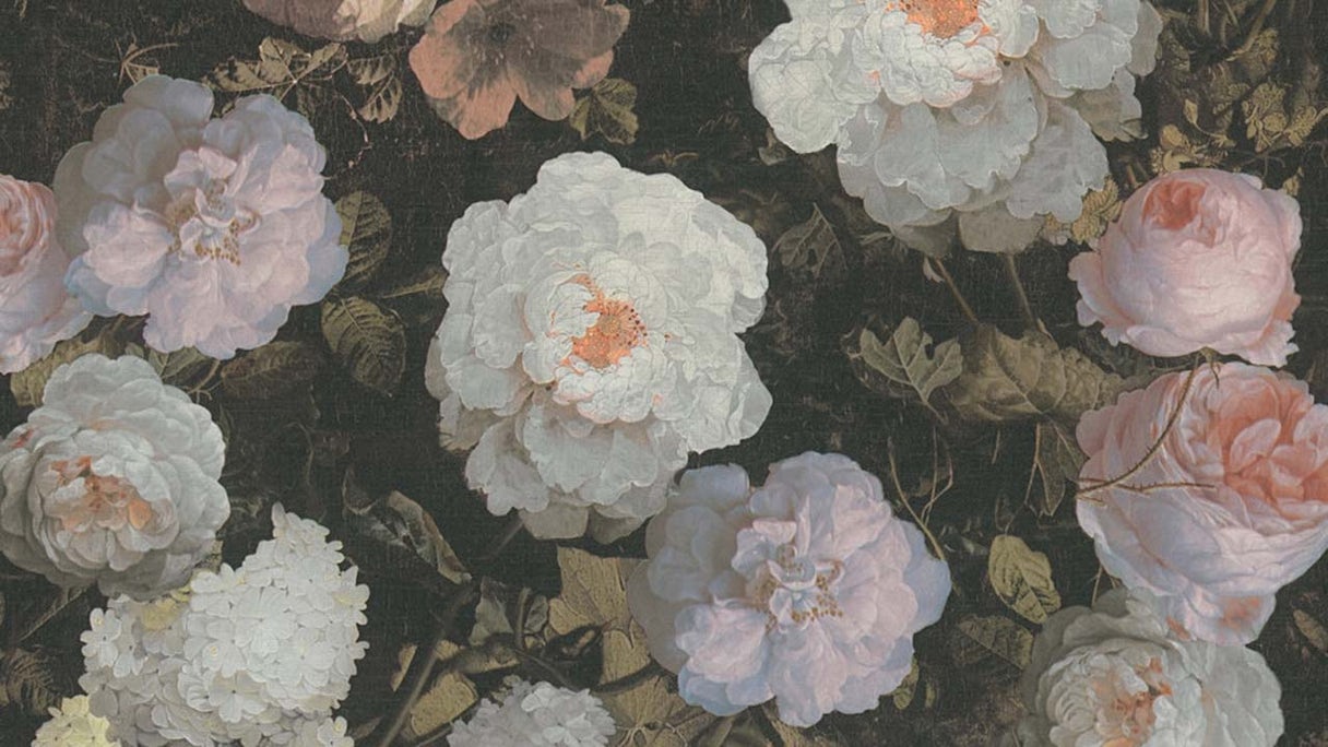 Vinyltapete rosa Vintage Klassisch Blumen & Natur Bilder History of Art 505